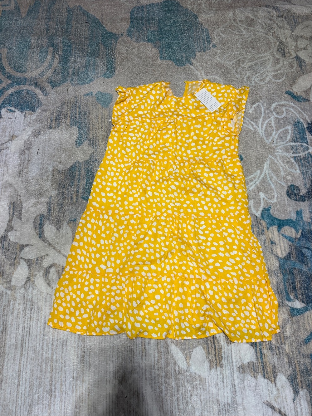 Yellow spotted dress size small
